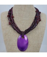Vintage Casual Career Purple Pendant Necklace 19 Inch Seed Bead - €10,30 EUR Vintage Casual Career Purple Pendant Necklace 19 Inch Seed Bead - €10,30 EUR