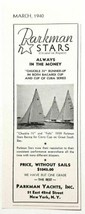 1940 Print Ad Parkman Stars Sailboats Yachts New York,NY - £7.12 GBP