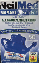 NeilMed NasaFlo Neti Pot with 50 Premixed Packets (Firm Blue Pot) - £15.48 GBP