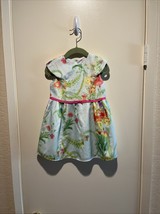 Ted Baker Toddler Girls Floral Cap Sleeve Dress Blue Size 2T Light Green... - $29.68