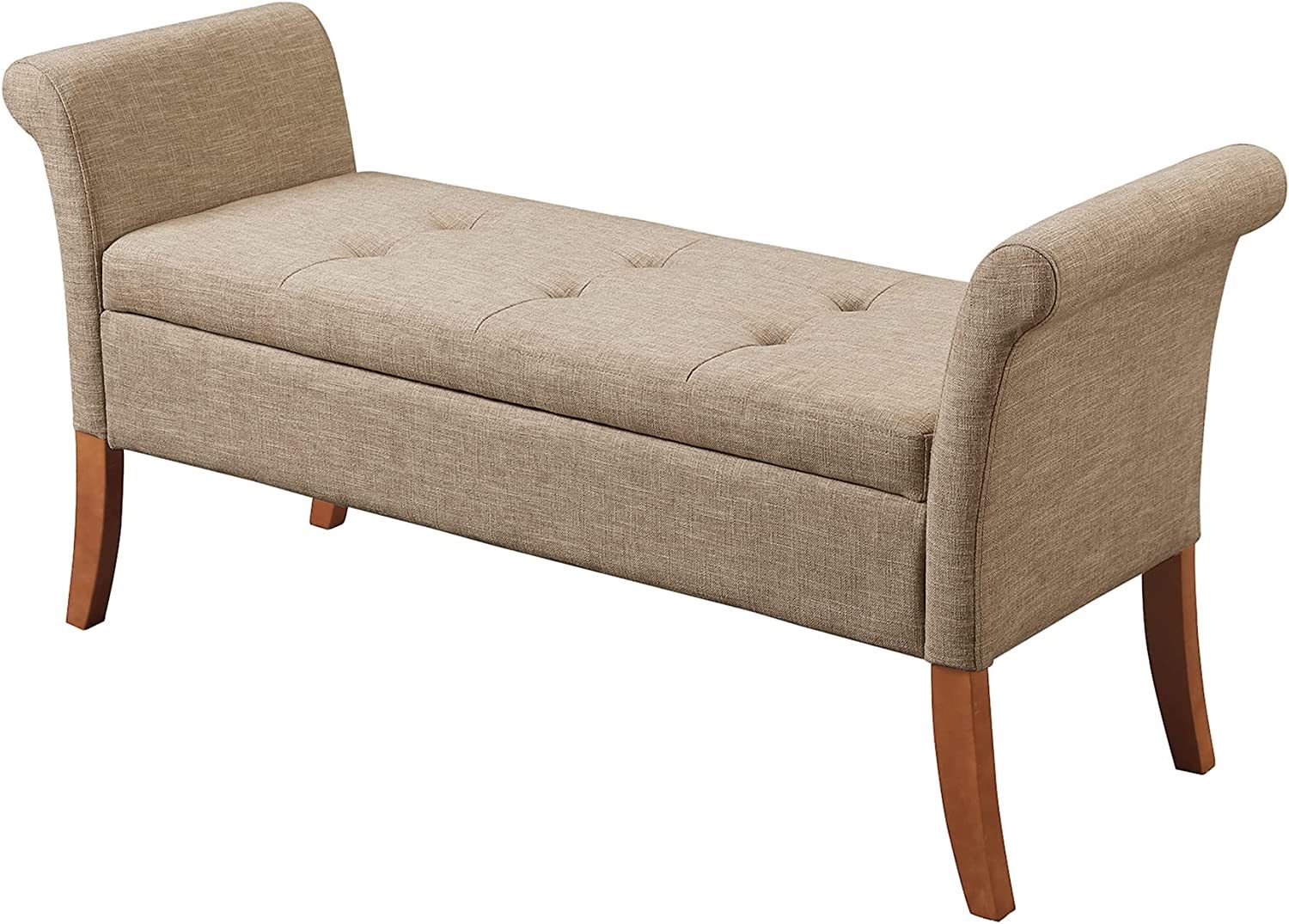 Convenience Concepts Designs4Comfort Garbo Storage Bench, Tan Fabric - $185.99