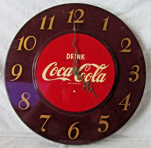 Coca Cola Antique 1951 American Time Corp AC-400 Quartz Battery Wall Clock  - £155.24 GBP