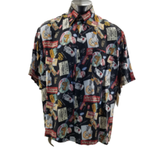 Vintage Nicole Miller 1996 Dr Pepper  Men’s Silk  All Over Print   Shirt XL - £167.40 GBP