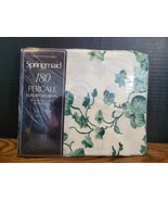 NEW Vintage Springmaid Ivy Arbor Green WHITE Twin FITTED Sheet 180 COTTO... - $24.68 CAD