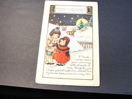 Merry Christmas, Santa comes down- Postmarked 1900s Embossed Postcard. - £8.69 GBP
