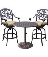 3-piece cast aluminum patio bistro set Elisabeth bar stools Nassau table - €970,40 EUR 3-piece cast aluminum patio bistro set Elisabeth bar stools Nassau table - €970,40 EUR
