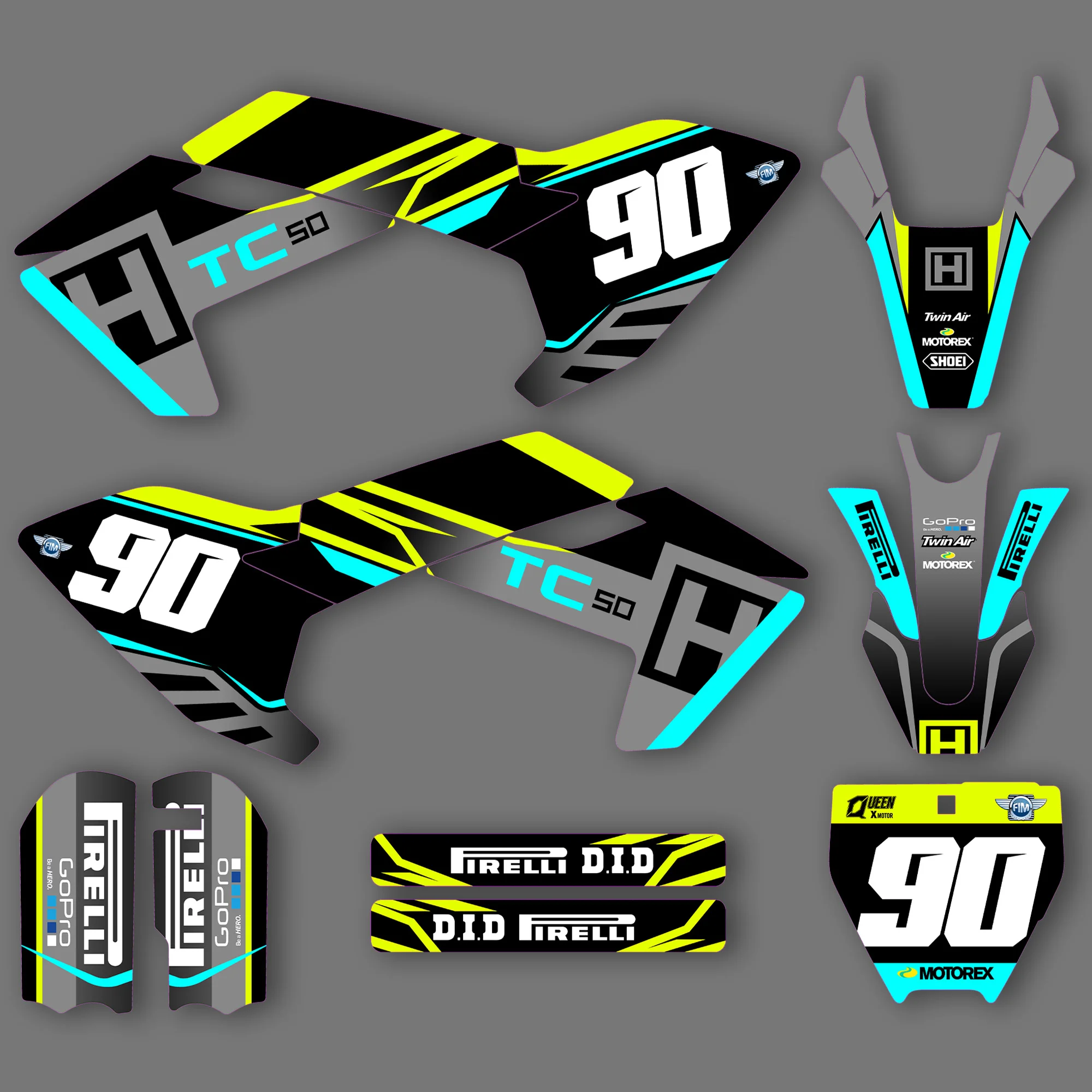 New Team X Motor Graphics &amp; Background Decal Sticker Kits Fit Husqvarna Tc 50 - £240.92 GBP