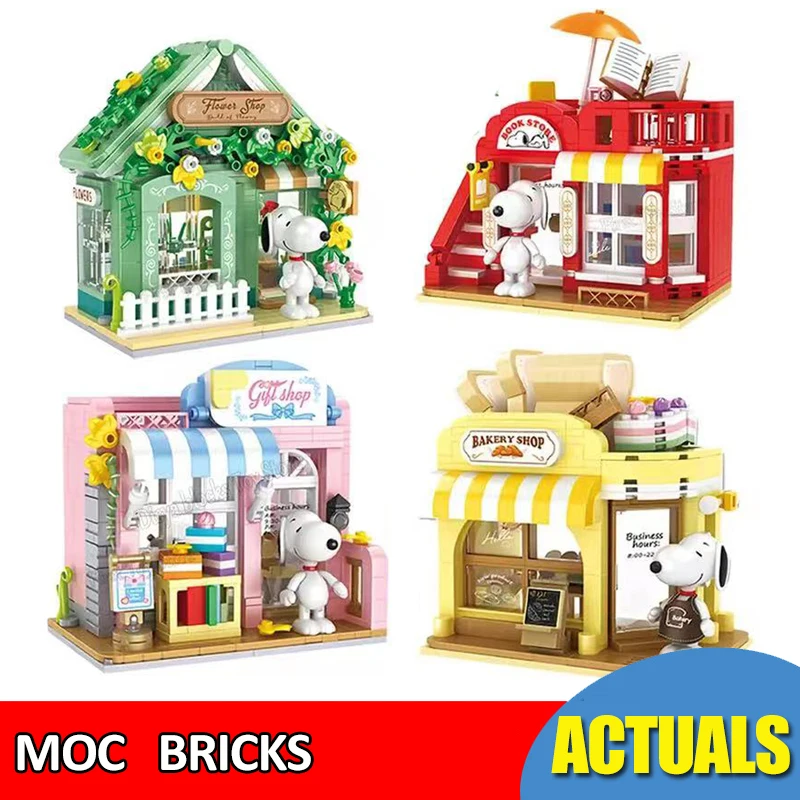 HSANHE Snoopy Model Building Blocks DIY Creative Trendy Scene Assembled Blocks - £25.23 GBP