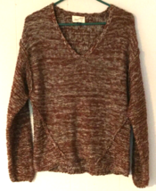 Universal Thread sweater size XS women Brown &amp; White Marbled V neck 100 % cotton - £7.94 GBP