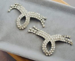 Vintage Rhinestone Shoe Clips With Dangles - $29.99