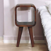 Solid Wood Minimalist Mini Bedside, Dark Brown, Nordic Legs - $147.66 CAD