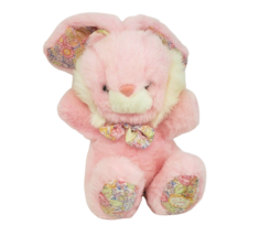 9" Vintage Hobby Lobby Pink W/ Flowers Bunny Rabbit Stuffed Animal Plush Toy - $37.05