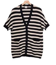 Cabi Cardigan Sweater Womens XS  Striped Chunky Shaker Stitch Button Up  - $21.43