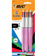 4 Color Shine Retractable Ballpoint Pen, 3-Count in Assorted Ink - $10.45