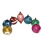 Vintage West Germany Blown Glass Christmas Ornament Hand Decorated 3 3/8&quot; - £18.62 GBP