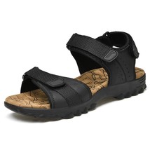 Summer New Men&#39;s Leather Roman Sandals Outdoor Hiking Non-Slip Wading Sandals Fa - £57.25 GBP