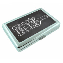 Love The Wine Em1 Silver Metal Cigarette Case RFID Protection Wallet - £13.41 GBP