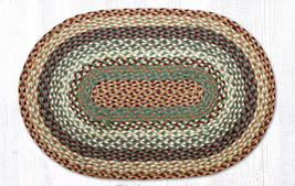 Earth Rugs C-413 Buttermilk Cranberry Oval Braided Rug 20&quot; x 30&quot; - £31.57 GBP