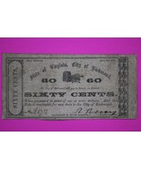 1862 State Of Virginia Richmond Sixty 60 Cents Authentic Genuine Paper M... - $34.99