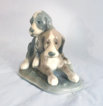 Hand-Crafted Porcelain Figurine &quot;Two Pups&quot;, NAO by Lladro, Spain 1987 - £93.84 GBP