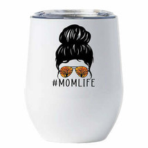 Mom Life Tumbler 12oz Messy Bun Hair Cool Women With Summer Sunglasses Cup Gift - £18.26 GBP