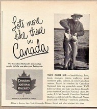 1951 Print Ad Canadian National Railways Fishing in Canada Huge Fish - £7.72 GBP