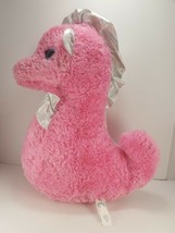 Justice Tween Brands Pink Seahorse Plush Stuffed Animal 17&quot; Large Shiny ... - £17.47 GBP