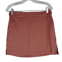 Lady Hagen Gingham Check Golf Skort 6 Salmon Brown Pockets Skirt Shorts - $25.00
