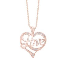 Moissanite Love Heart Pendant Necklace for Women in 18k Gold Plated Sterling Sil - £43.86 GBP