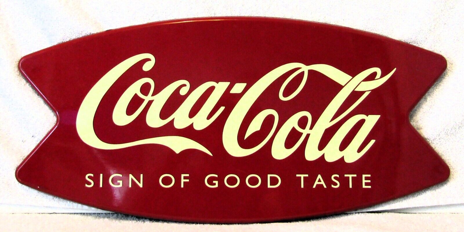 1996 Coca Cola Tacker-Type Fishtail Sign The Good Old Days  - $118.79