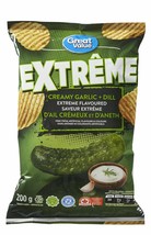 10 Bags Great Value Creamy Garlic & Dill Extreme Flavor Rippled Chips 200g Each - $56.12