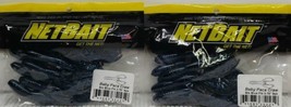 Lot of 2 Packs BLACK BLUE Flake NetBait Baby Paca Craws Soft Plastic Craw Baits - $13.85