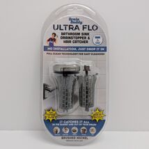 Drain Strain Ultra Flo 2-in-1 Sink Stopper Hair Catcher Brushed Nickel W... - $14.47