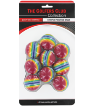 La Golfistas Palo a Rayas Práctica Pelotas de Golf (Rainbow) X 9 - $9.28