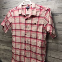 Patagonia Plaid Short Sleeve Shirt Small Organic Cotton Worn Wear Button Front - £11.68 GBP