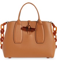 Longchamp Roseau Essential Acrylic Chain Leather Tote Shoulder Bag ~NEW~ Natural - £390.81 GBP