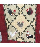 Donna Sharp Barnyard Rooster Embellished Cotton Quilted Scallop Throw Blanket - $130.00