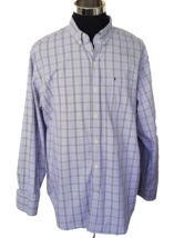 IZOD Premium Essentials Shirt Men&#39;s Size XL Multicolor Lavender Plaid Lo... - $20.79