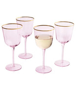Martha Stewart Collection Blush All-Purpose Wine Glasses, Set of 4 New - £23.94 GBP