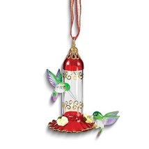 Glass Baron Hummingbird Feeder Handcrafted Glass Ornament - £34.79 GBP