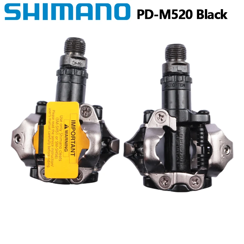 Shimano Deore M6000 M520 Pedal PD-M520 Double-sided Pedal SPD Black Silver Pedal - £121.27 GBP