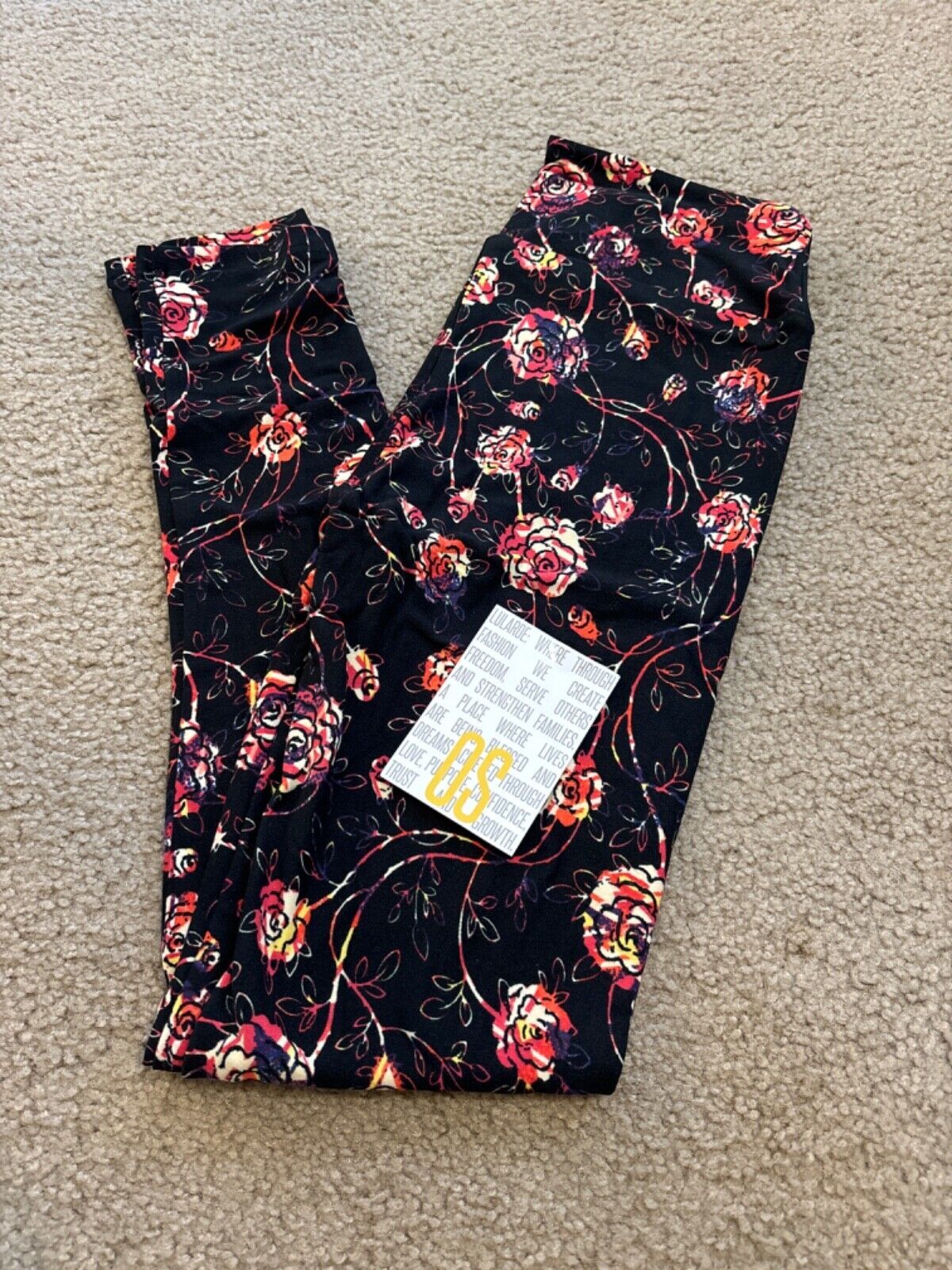 LuLaRoe OS One Size Leggings NEW Pixel Roses Flowers Red Coral Unicorn LLR - $13.99