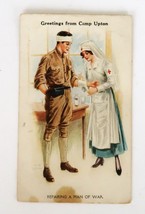 Vintage WWI Postcard Greetings From Camp Upton Repairing a Man of War - £7.84 GBP