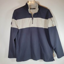 Nautica Mens Sweatshirt XL Classic N83 Sailing Long Sleeve Gray Black Blue Vtg - £12.44 GBP