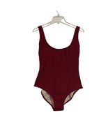 Kona Sol Textured Tie Back One Piece Swimsuit Size XL Burgundy Built in ... - $13.99