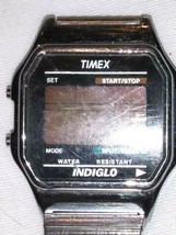 Men&#39;s Vintage Timex Indiglo Metal Stretchy Band Water Reisitant Wrist Watch - £8.40 GBP