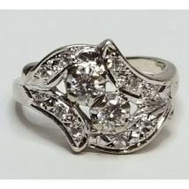 2Ct Simulated Diamond Vintage Art Deco Engagement Ring 14K Gold Plated S... - $118.10