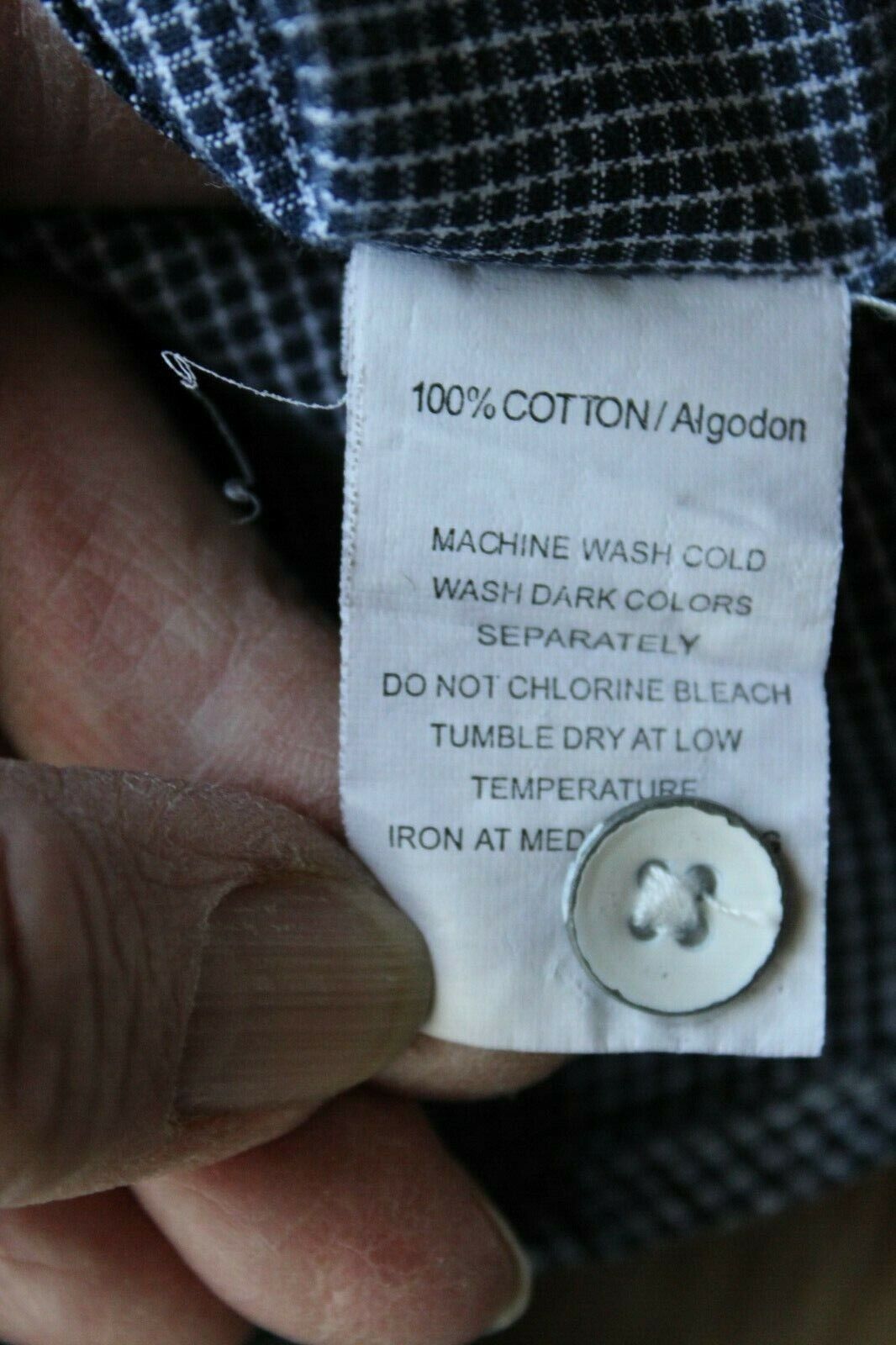 Men's Company 81 Blue/White Check Long Sleeve Button Up Shirt ~L~ Fits Like (M) Item image 11