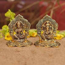 Lord Ganesha &amp; Lakshmi Mata handmade divine idol for religious puja and blessing - £30.50 GBP