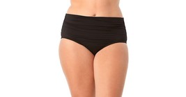  NEW Anne Cole BLACK Convertible High Waist Swimwear Bikini Bottom Plus 24W - £19.77 GBP